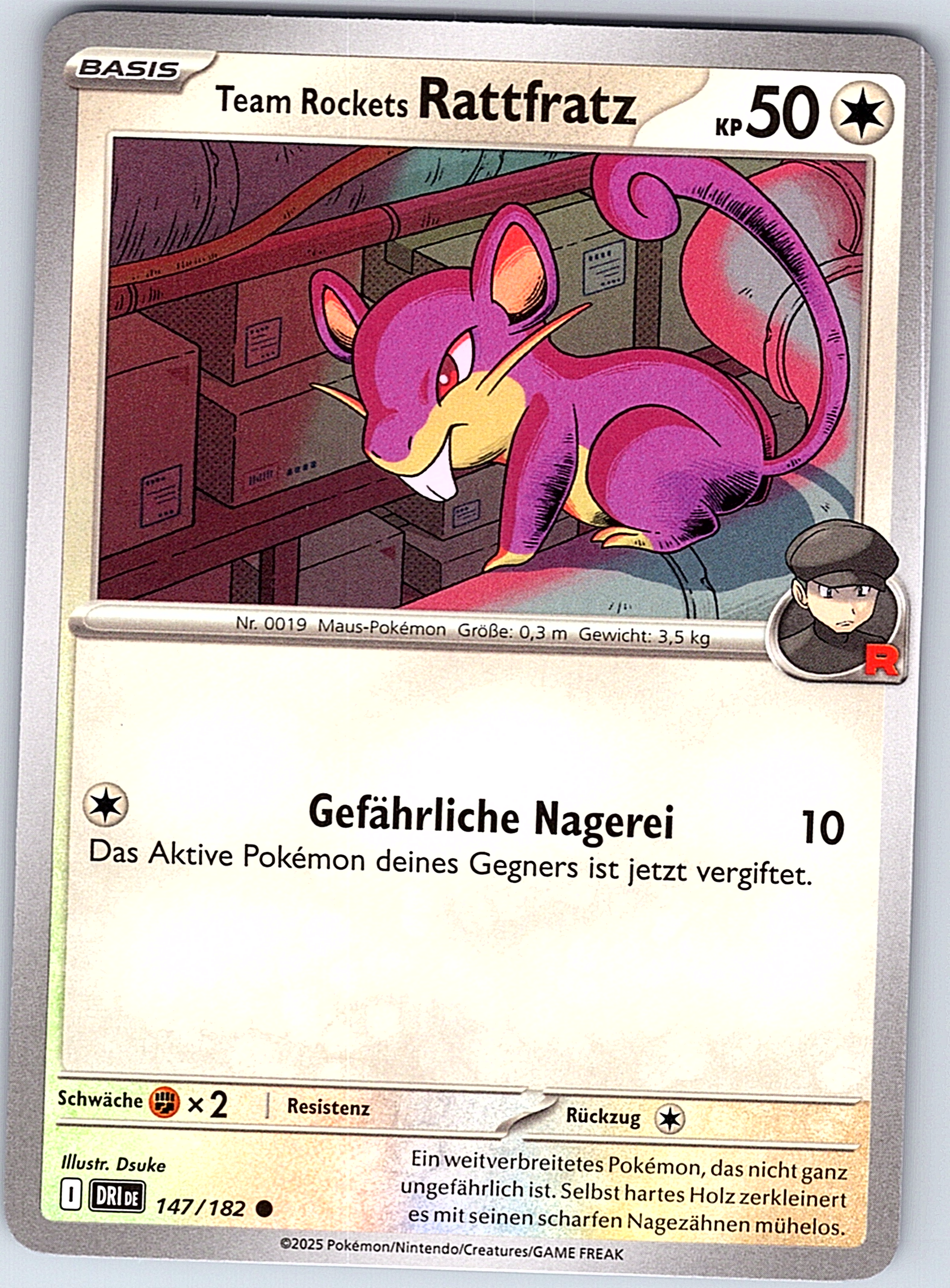 Rattata #147/182 — Team Rocket (German)