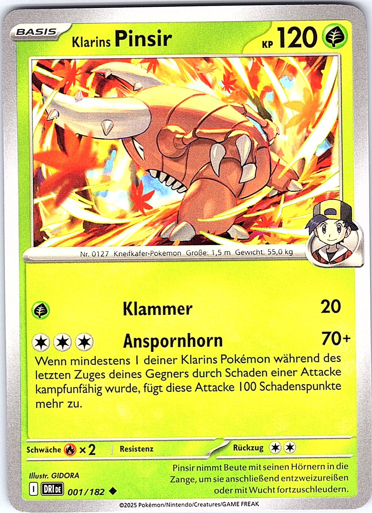 Pinsir #001/182 — Pokémon Card 151 (German)