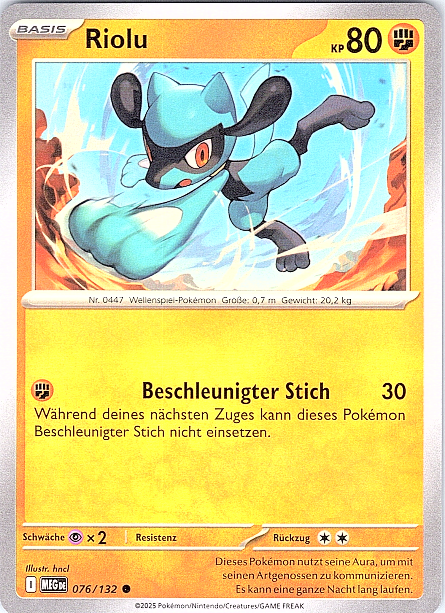 Riolu #076/132 — Schwert & Schild (German)