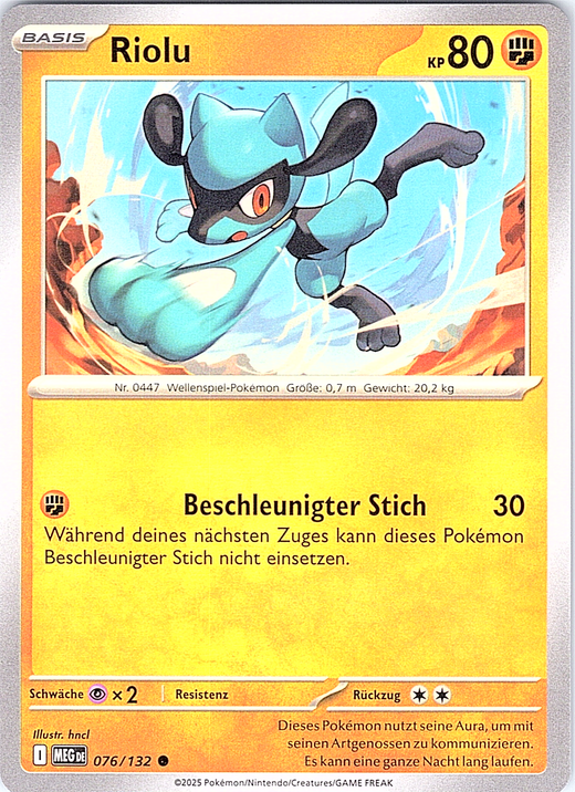 Riolu #076/132 — Schwert & Schild (German)