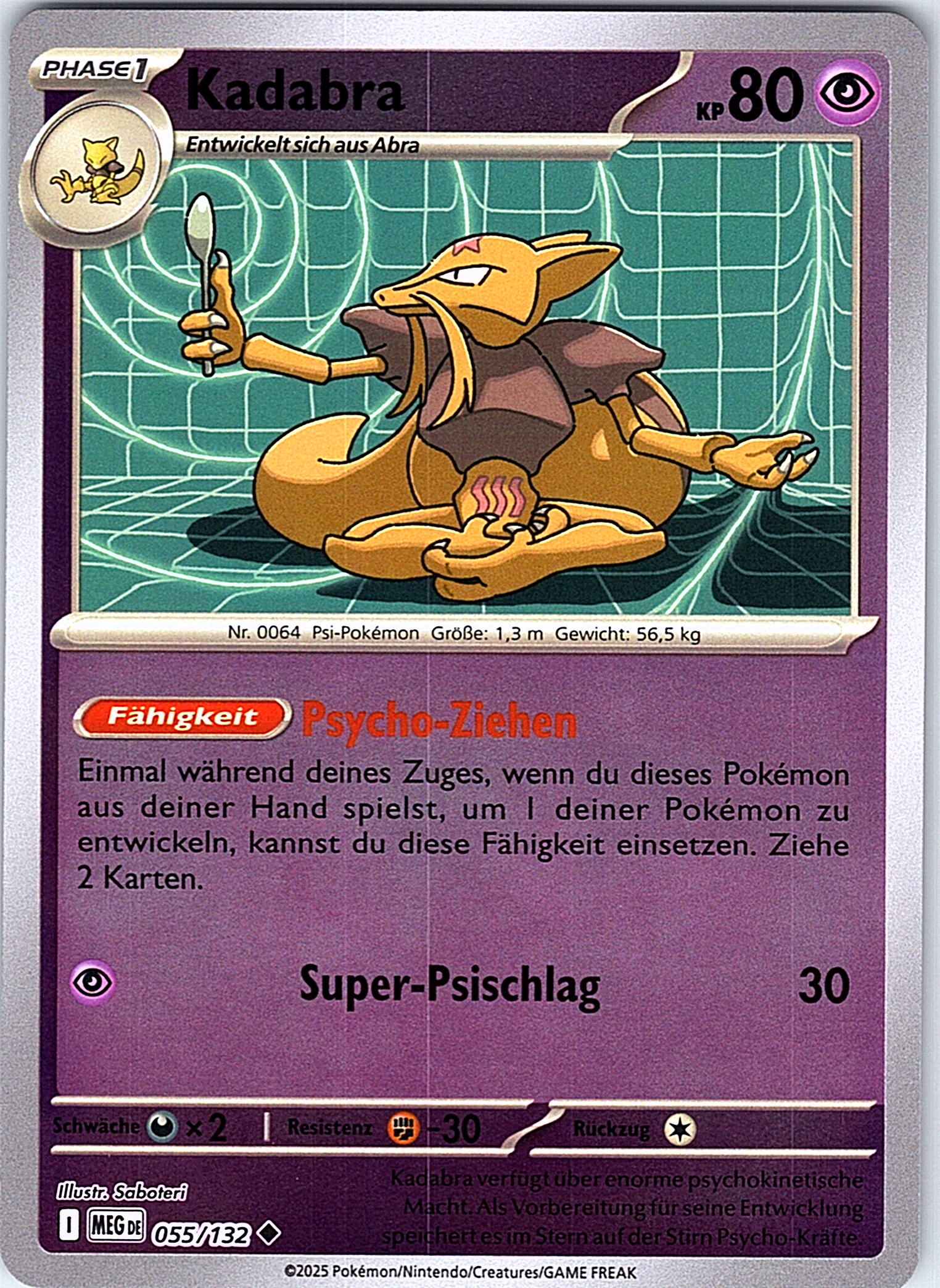 Kadabra #055/132 — Pokémon TCG: Sword & Shield—Fusion Strike (German)