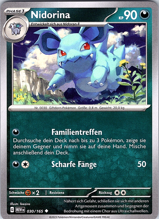 Nidorina #030/165 — Schwert & Schild (German)