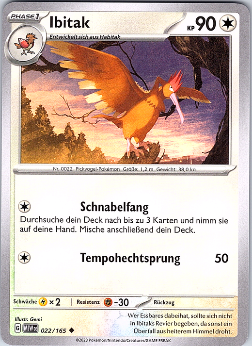 Ibitak #022/165 — Pokémon TCG: Sword & Shield—Obsidian Flames (German)