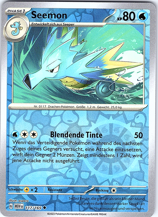 Seemon #117/165 — Mewtwo Strikes Back—Evolution (German)
