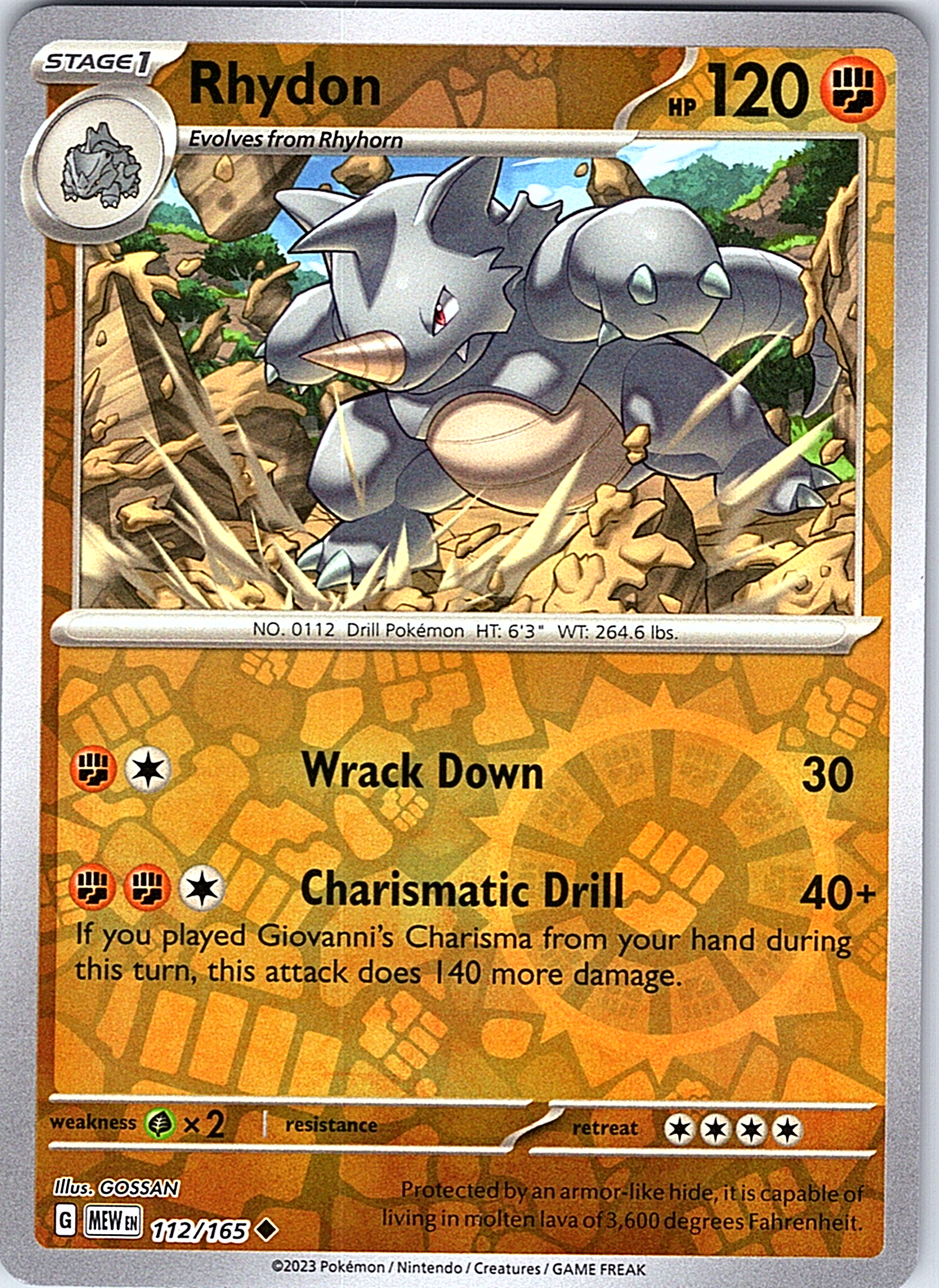 Rhydon #112/165 — Scarlet & Violet