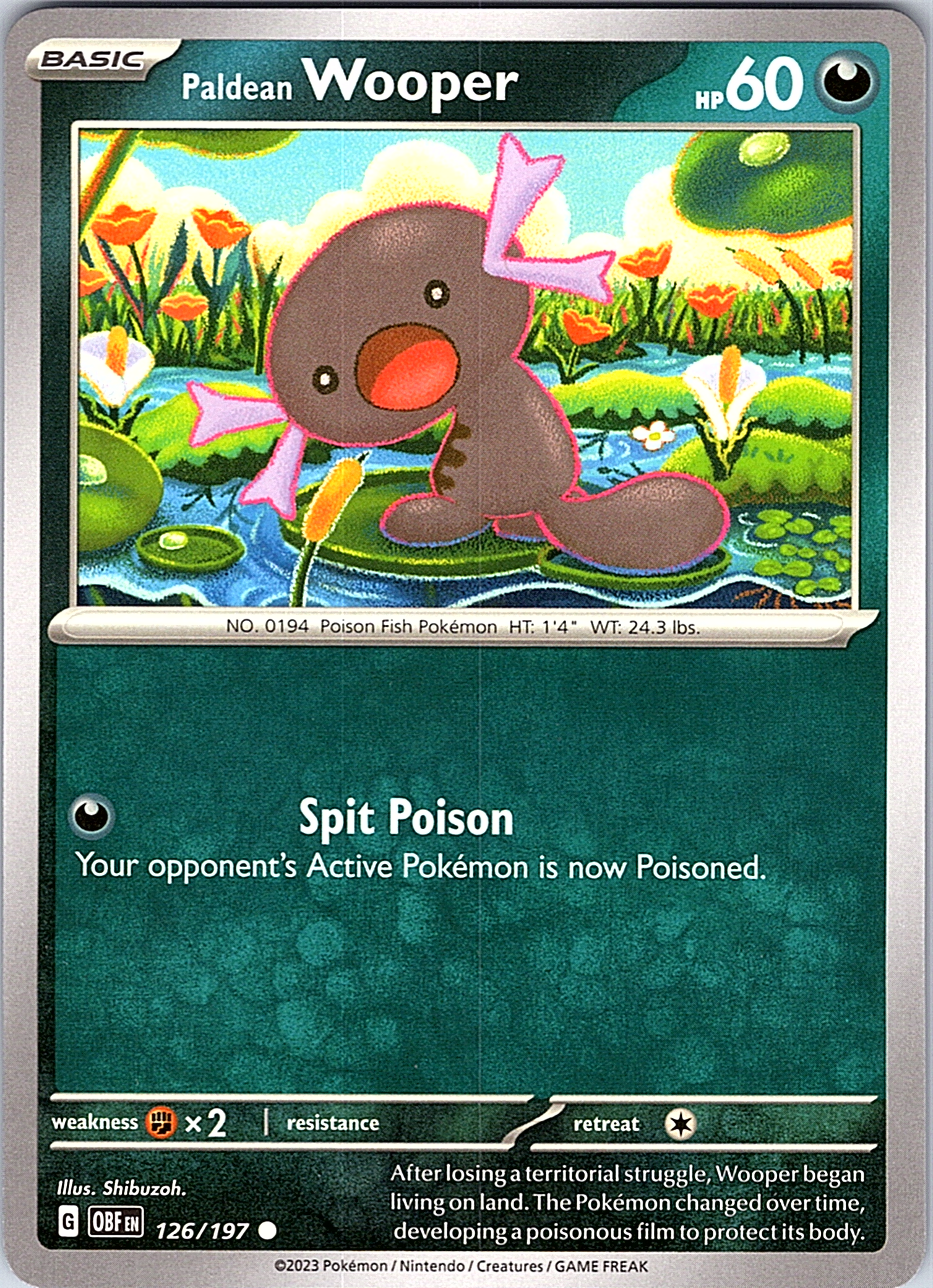 Paldean Wooper #126/197 — Obsidian Flames