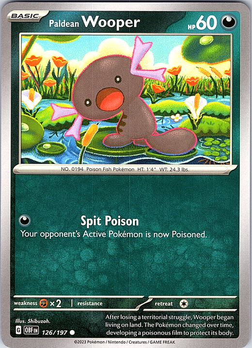 Paldean Wooper #126/197 — Obsidian Flames