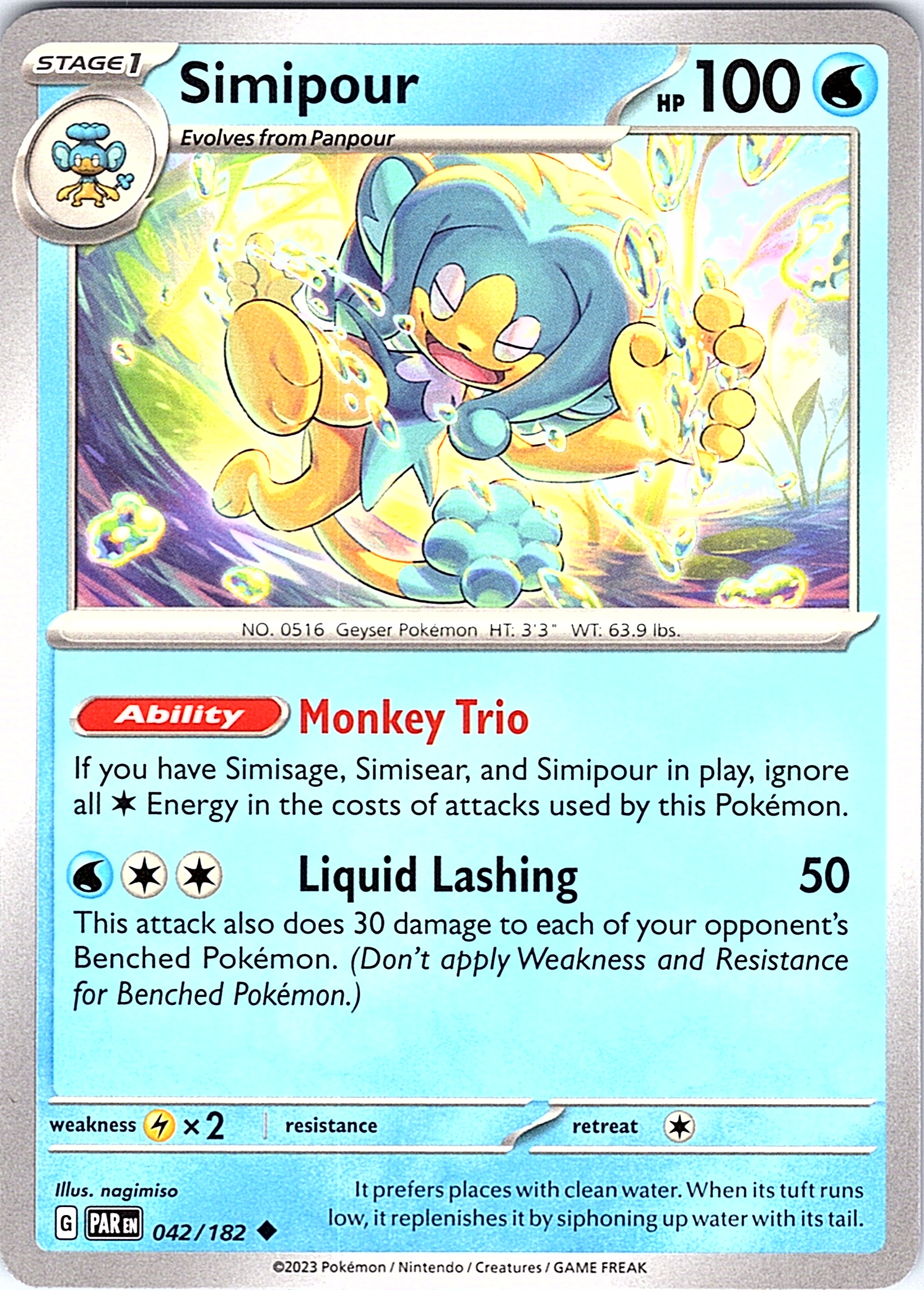 Simipour #042/182 — Paldea Evolved