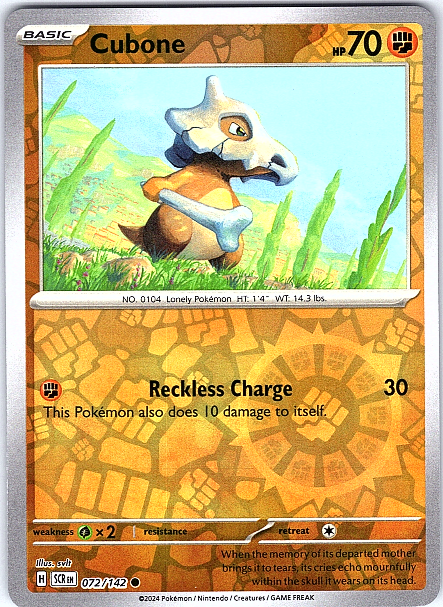 Cubone #072/142 — Scarlet & Violet