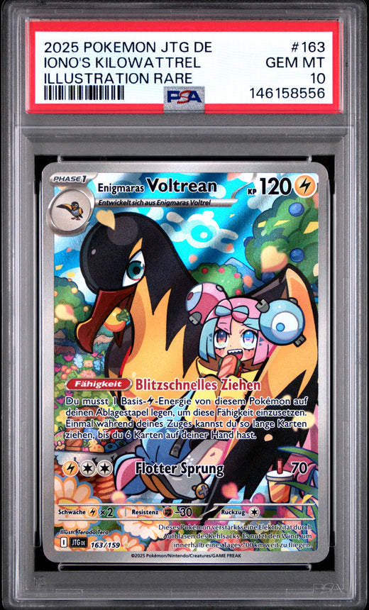 IONO'S KILOWATTREL #163 POKEMON GERMAN JTG DE-JOURNEY TOGETHER 2025 — PSA 10