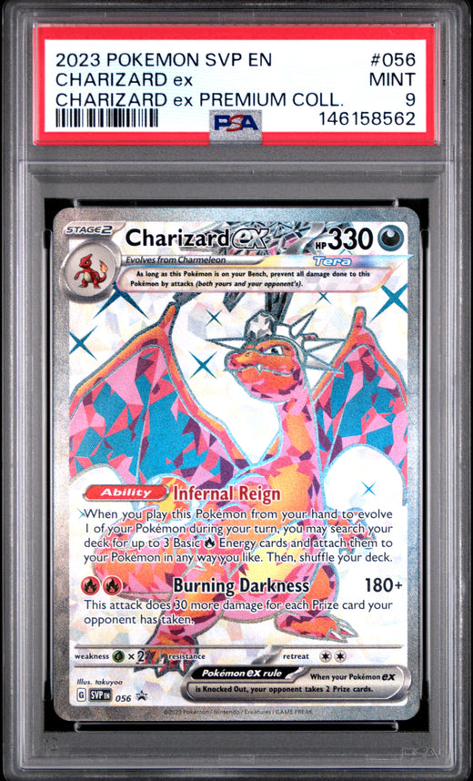 CHARIZARD ex #056 POKEMON SVP EN-SV BLACK STAR PROMO 2023 — PSA 9