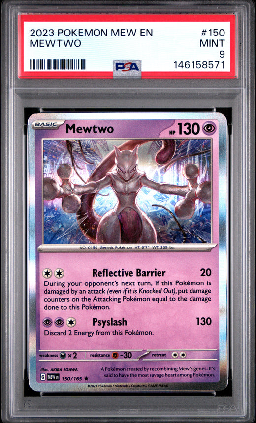 MEWTWO #150 POKEMON MEW EN-151 2023 — PSA 9