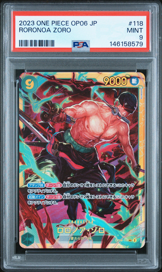 RORONOA ZORO #118 ONE PIECE OP06 JP 2023 — PSA 9