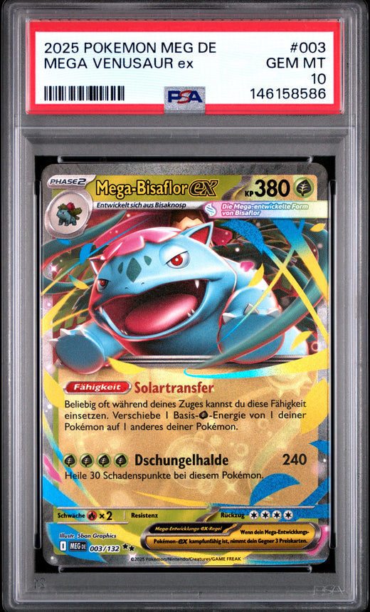 MEGA VENUSAUR ex #003 POKEMON GERMAN MEG DE-MEGA EVOLUTION 2025 — PSA 10