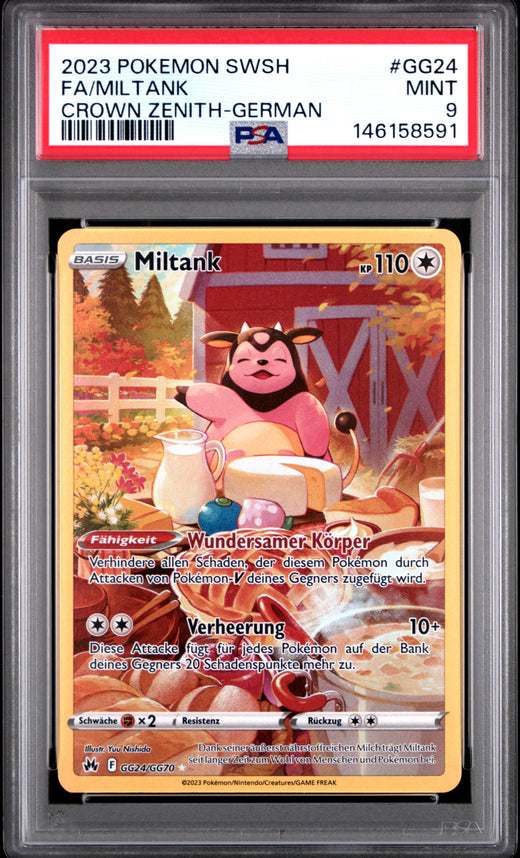FA/MILTANK #GG24 POKEMON SWORD AND SHIELD CROWN ZENITH-GERMAN 2023 — PSA 9