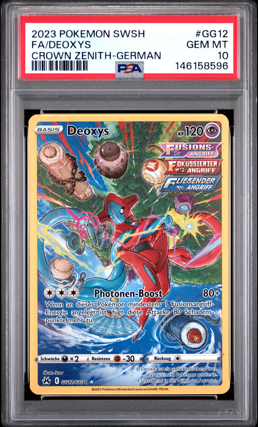 FA/DEOXYS #GG12 POKEMON SWORD AND SHIELD CROWN ZENITH 2023 — PSA 10