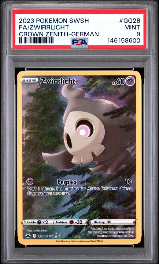 FA/ZWIRRLICHT #GG28 POKEMON SWORD AND SHIELD CROWN ZENITH-GERMAN 2023 — PSA 9