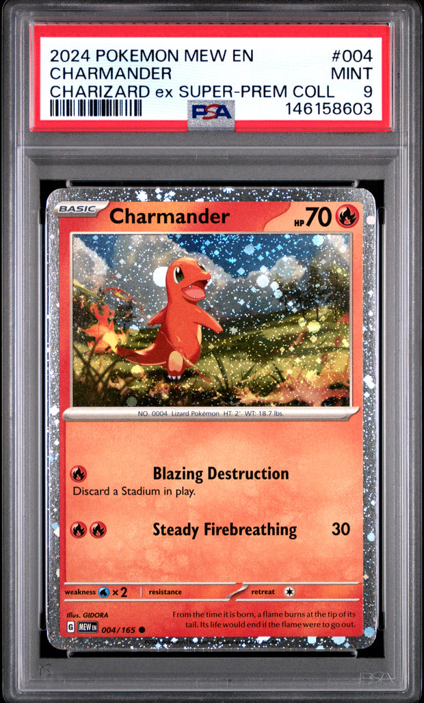 CHARMANDER #004 POKEMON MEW EN-151 2024 — PSA 9