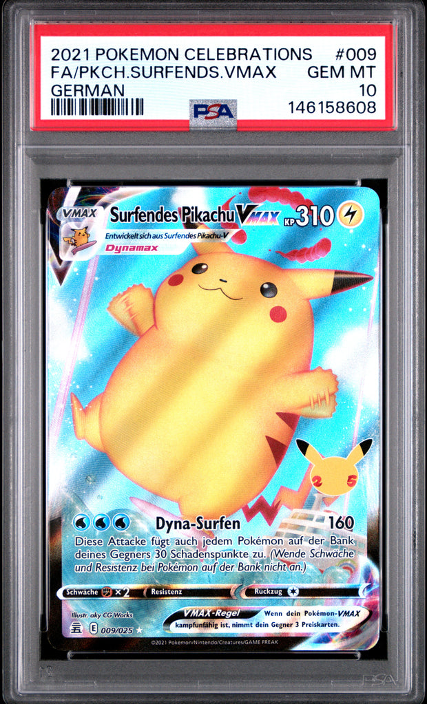 FA/PKCH.SURFENDS.VMAX #009 POKEMON CELEBRATIONS 2021 — PSA 10