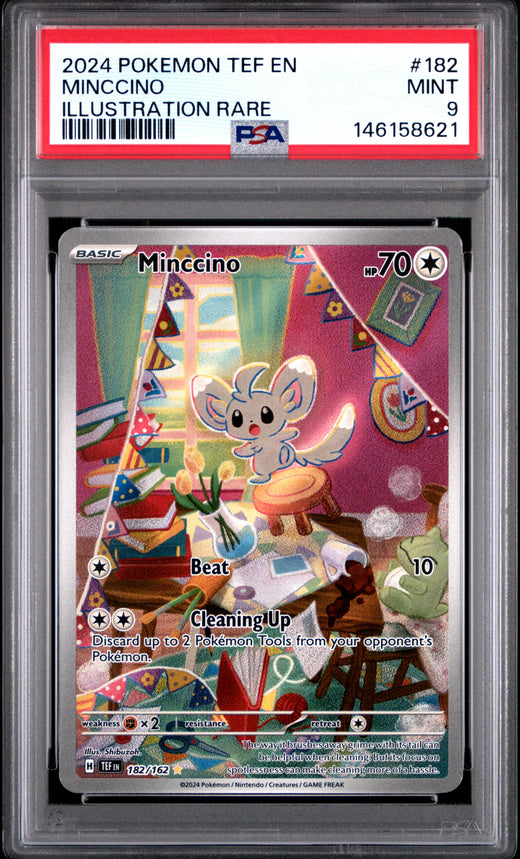 MINCCINO #182 POKEMON TEF EN-TEMPORAL FORCES 2024 — PSA 9