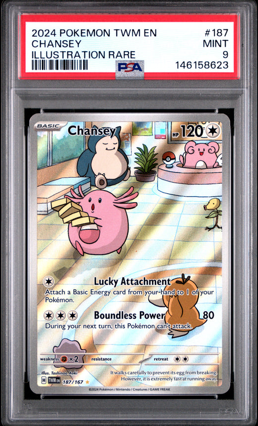 CHANSEY #187 POKEMON TWM EN-TWILIGHT MASQUERADE 2024 — PSA 9