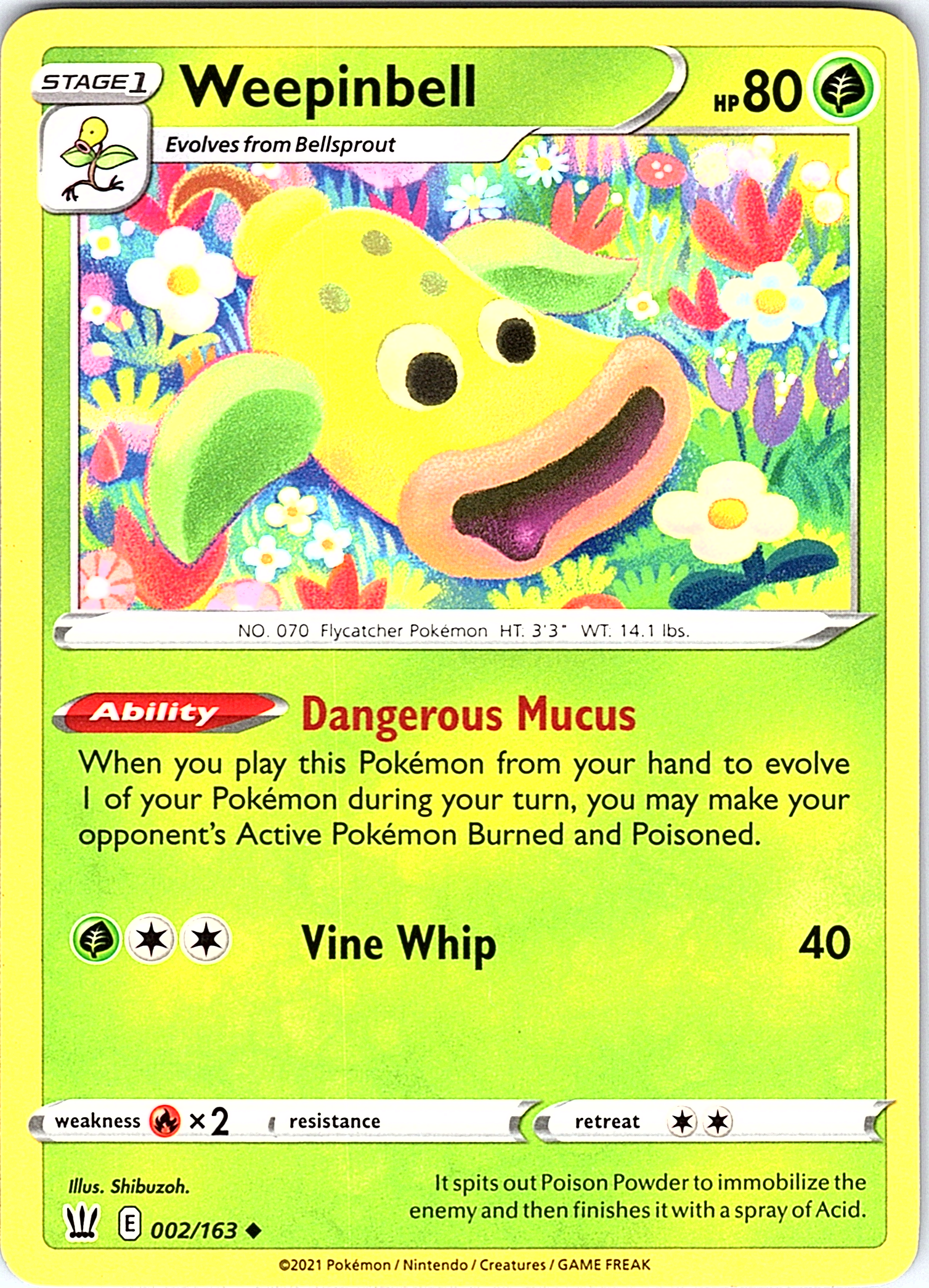 Weepinbell #002/163 — Shining Legends