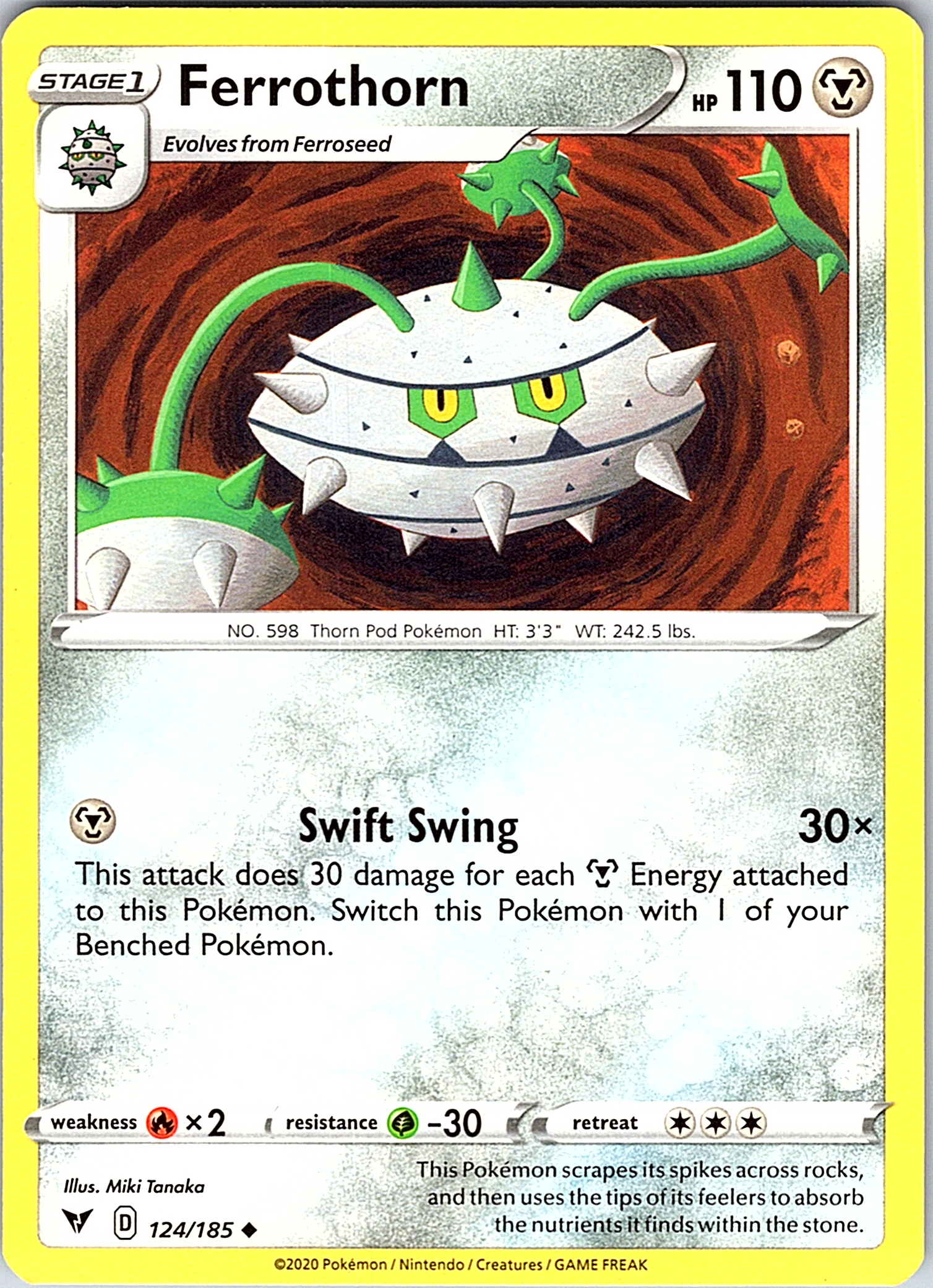 Ferrothorn #124/185 — Sword & Shield