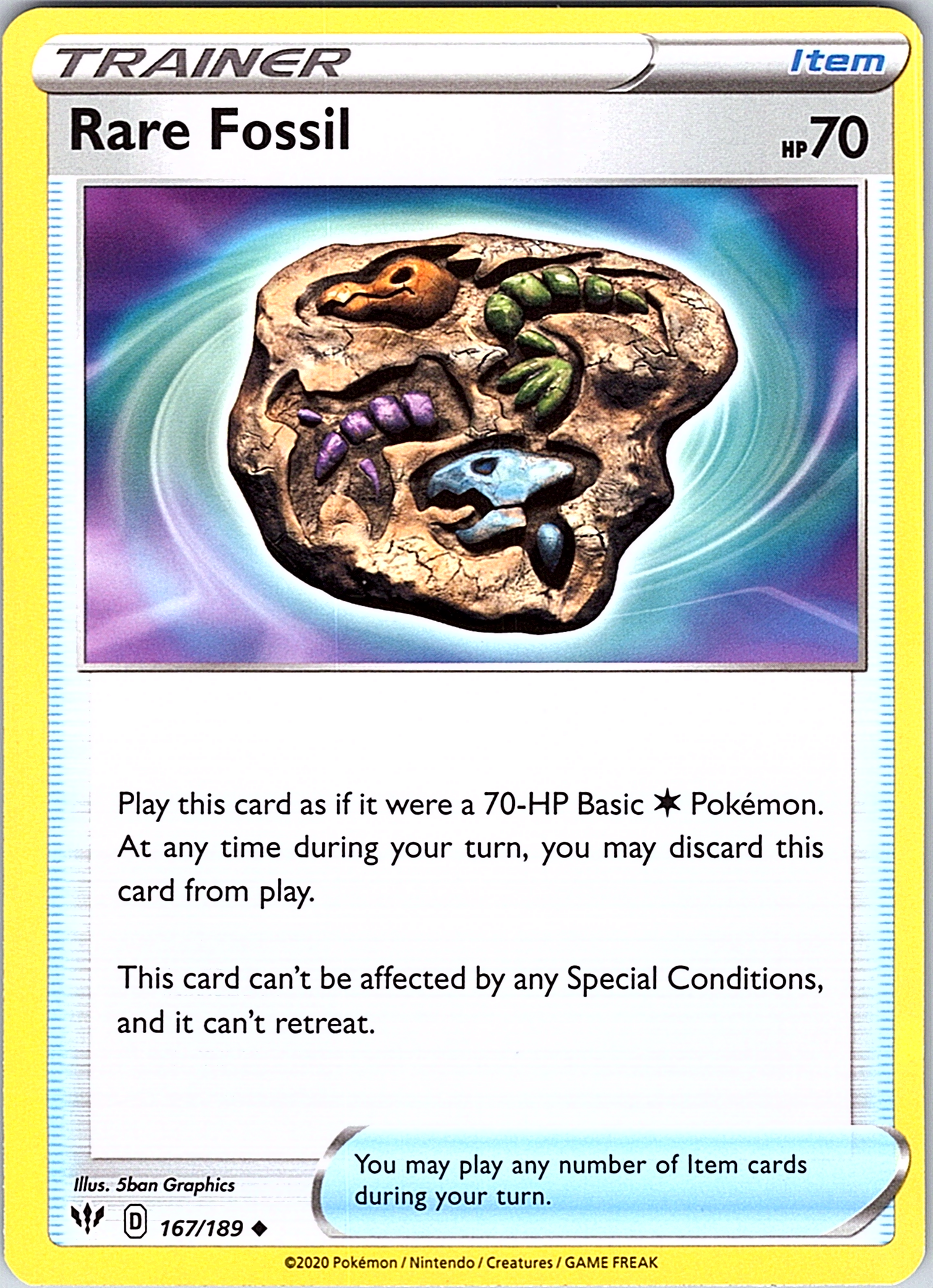 Rare Fossil #167/189 — Sword & Shield