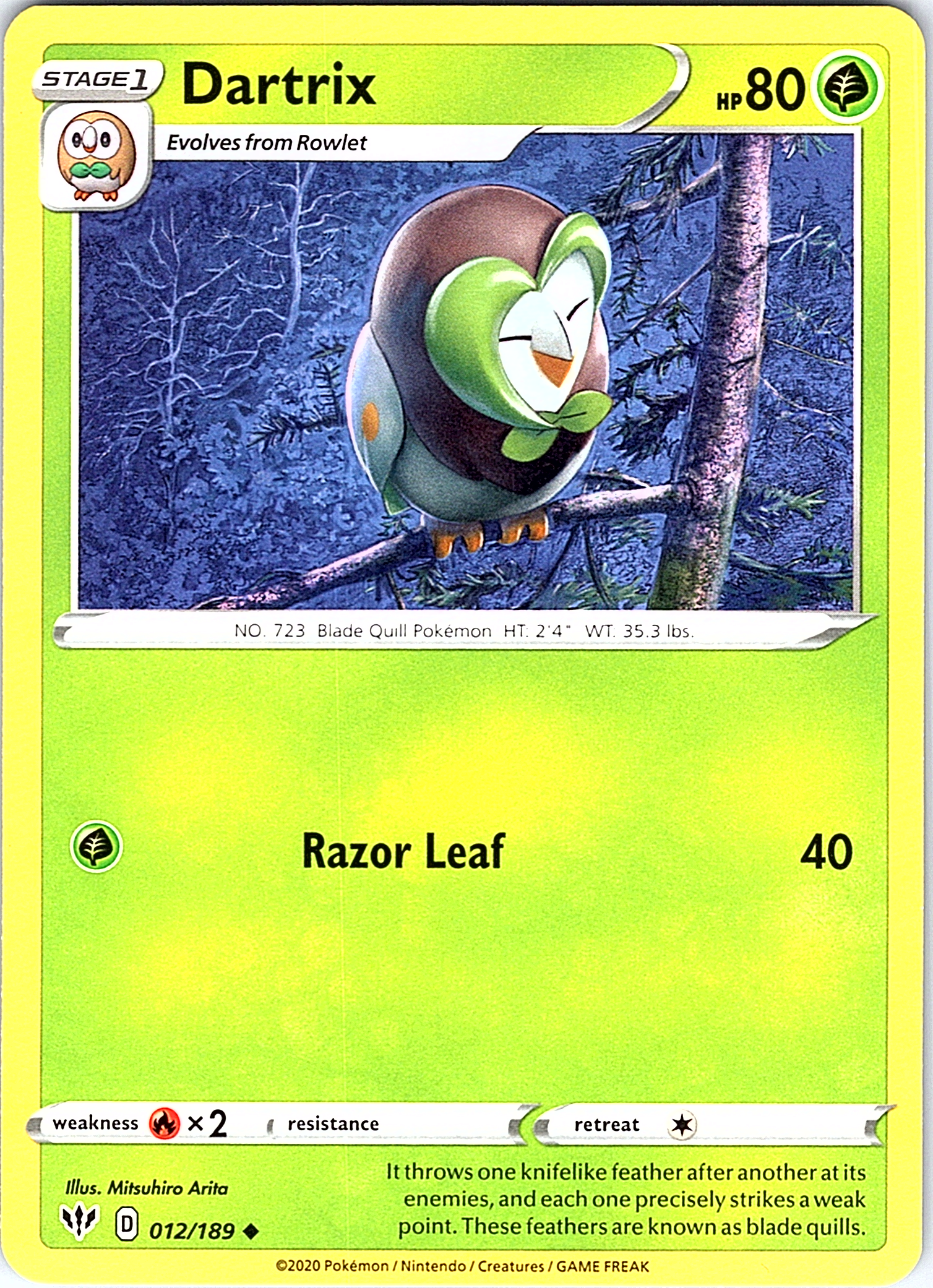 Dartrix #012/189 — Sword & Shield