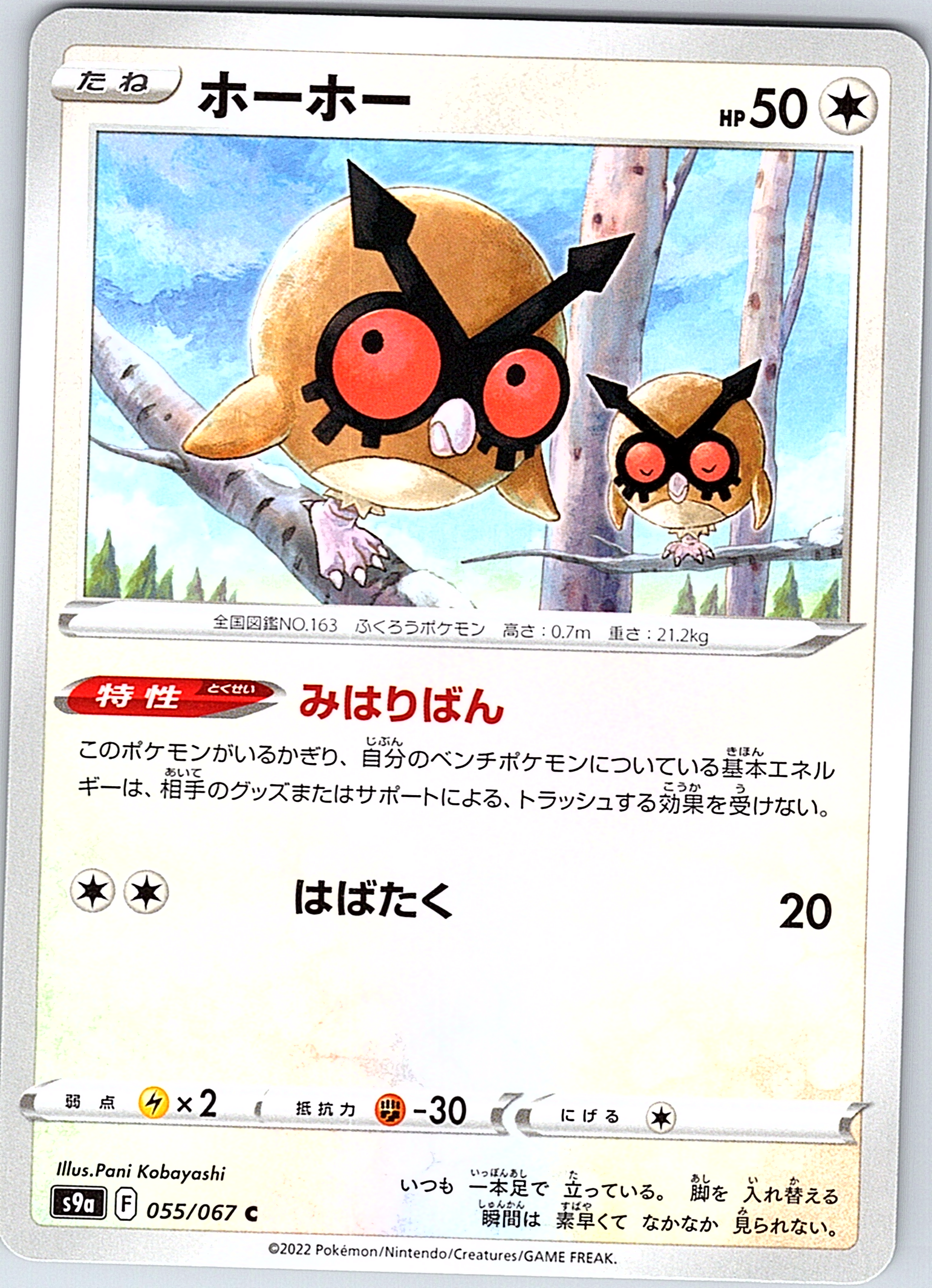 Hoothoot #055/067 — Pokémon Sword & Shield (Japanese)